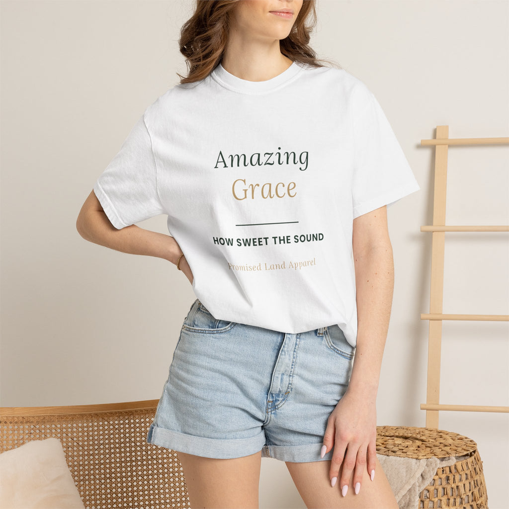 Amazing Grace T‑Shirt — "How Sweet the Sound" Inspirational Christian Tee Brand "Comfort colors"
