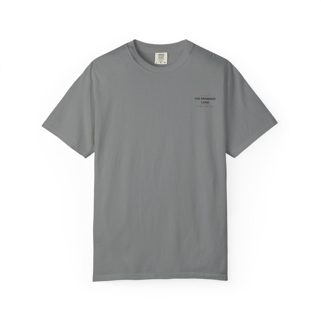 Promised Land T-Shirt — 'Property of The Promised Land' Minimal Christian Graphic Tee