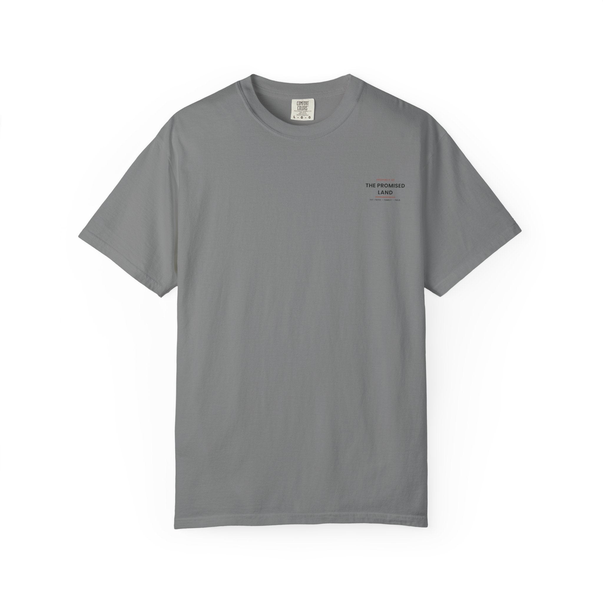 Promised Land T-Shirt — 'Property of The Promised Land' Minimal Christian Graphic Tee