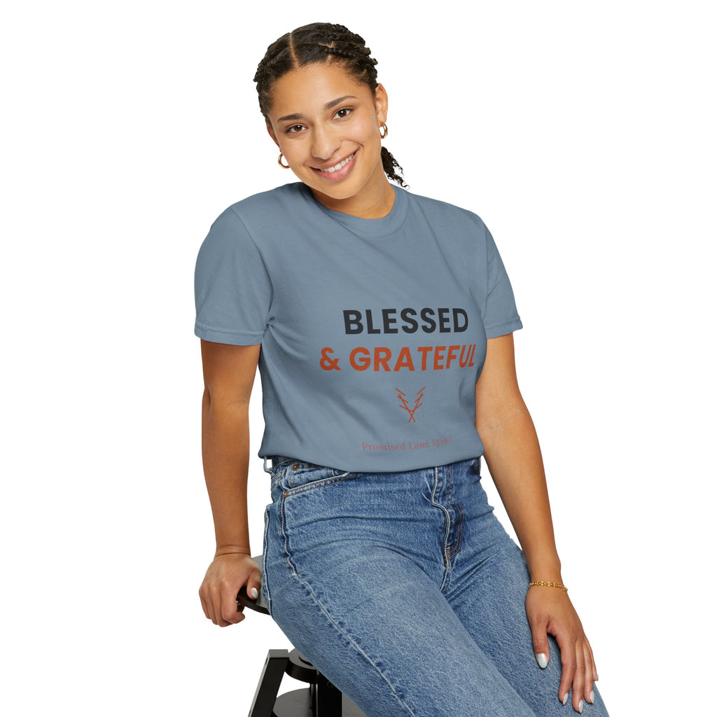 Blessed and Grateful Shirt | Christian Tee with Antler Accent