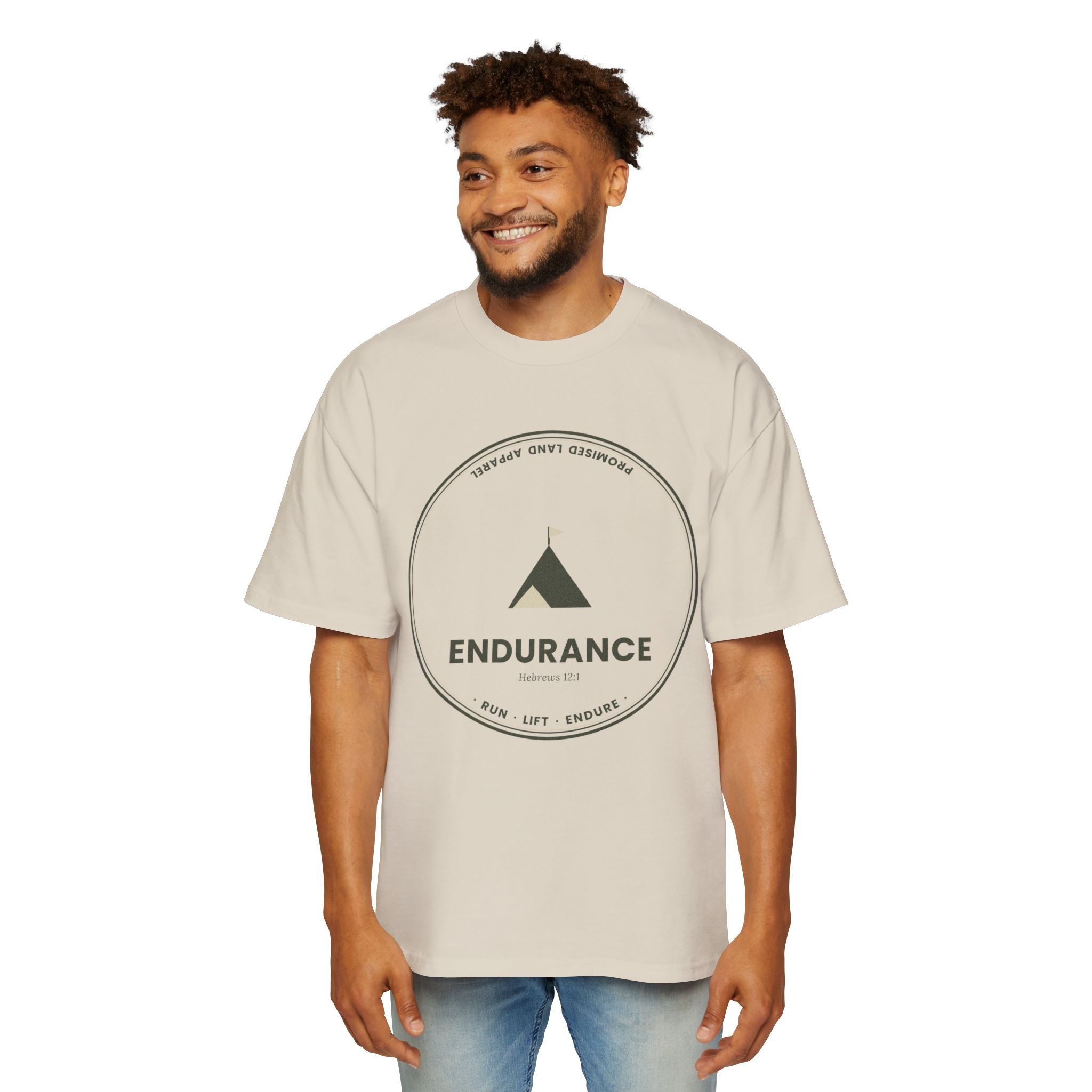 Endurance Mountain Graphic Tee — Men's Oversized Brown T‑Shirt