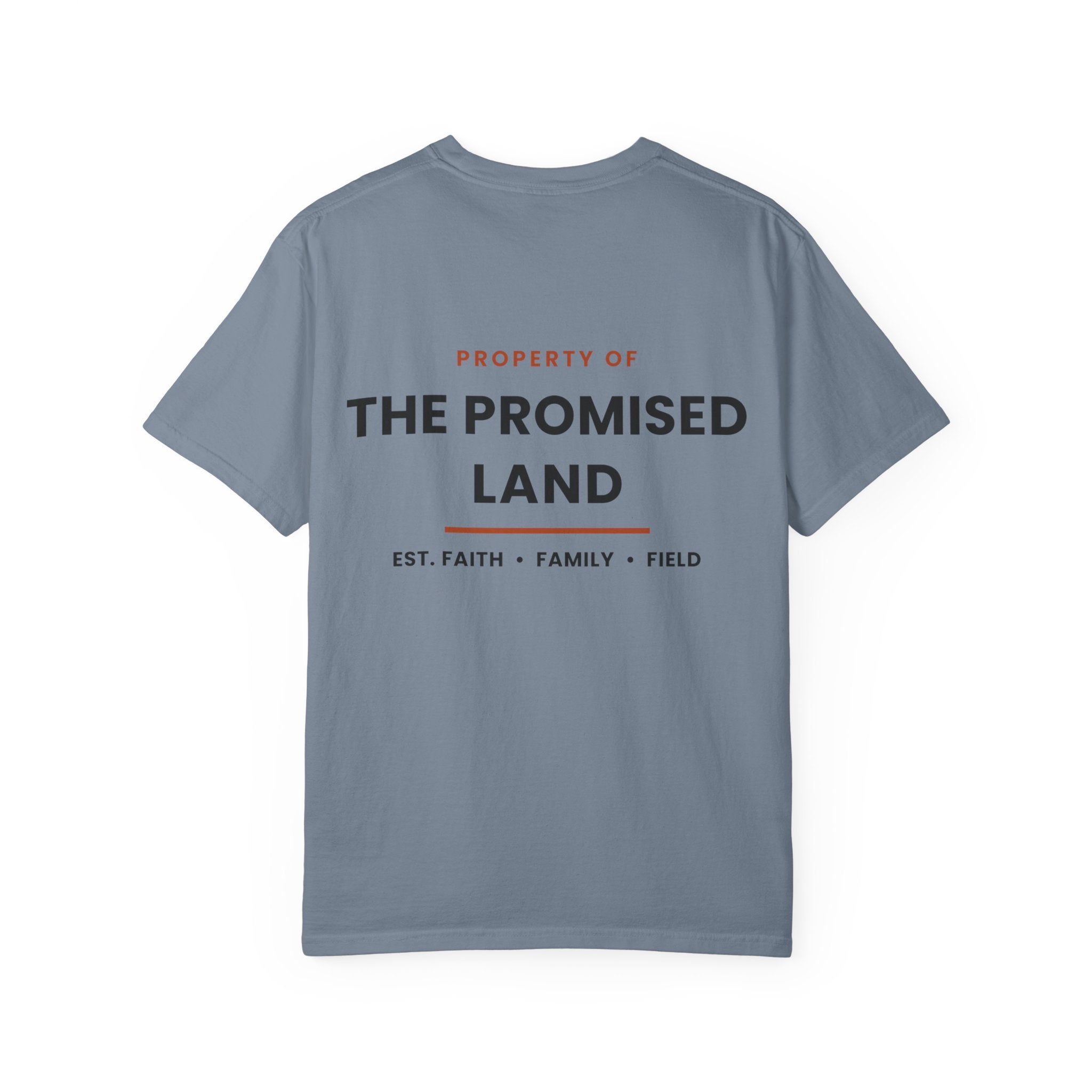 Promised Land T-Shirt — 'Property of The Promised Land' Minimal Christian Graphic Tee