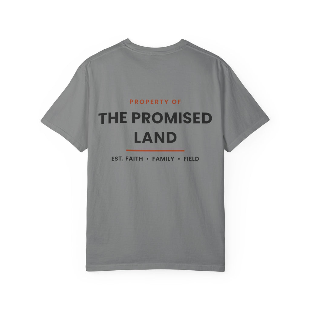 Promised Land T-Shirt — 'Property of The Promised Land' Minimal Christian Graphic Tee