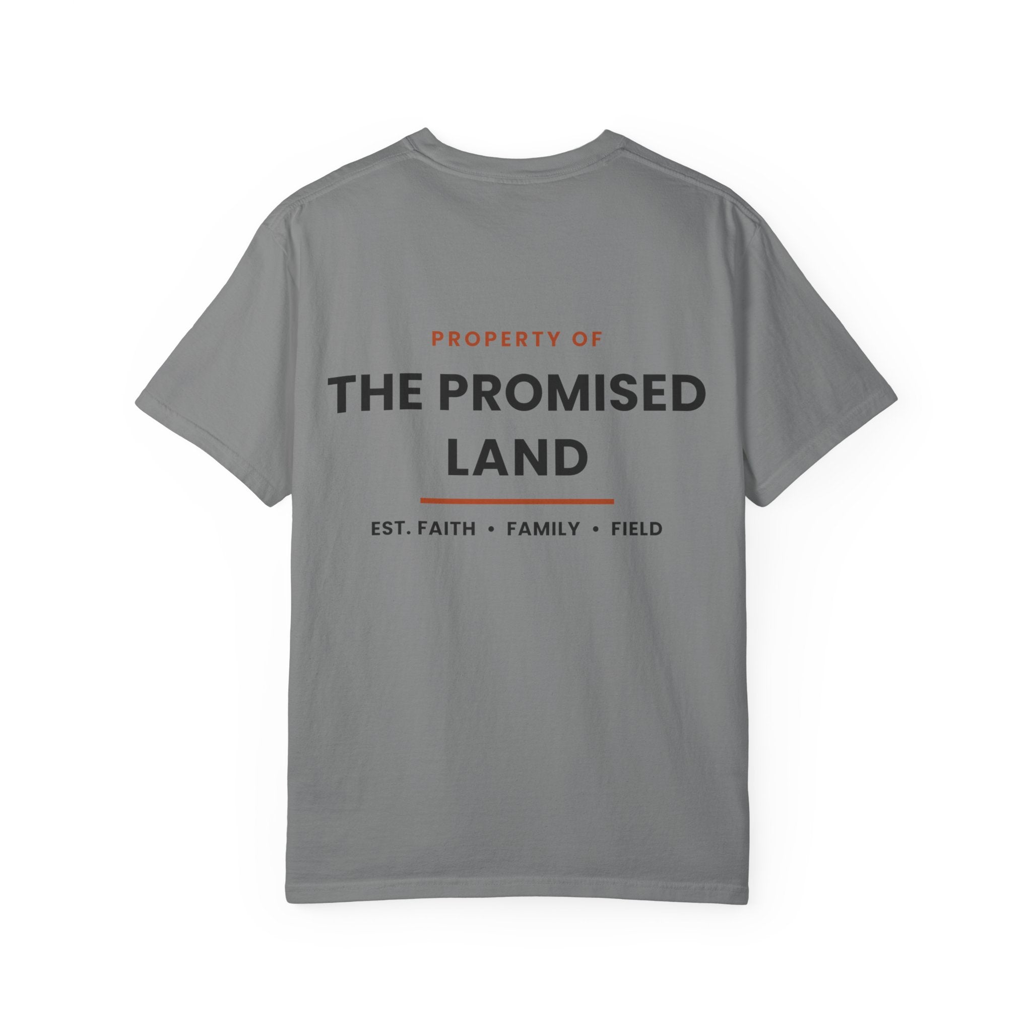 Promised Land T-Shirt — 'Property of The Promised Land' Minimal Christian Graphic Tee