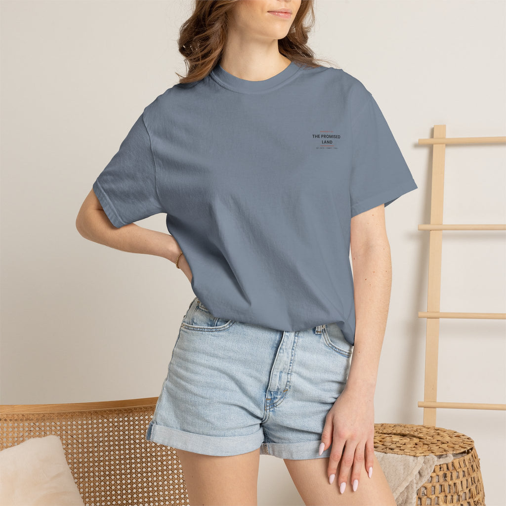 Promised Land T-Shirt — 'Property of The Promised Land' Minimal Christian Graphic Tee