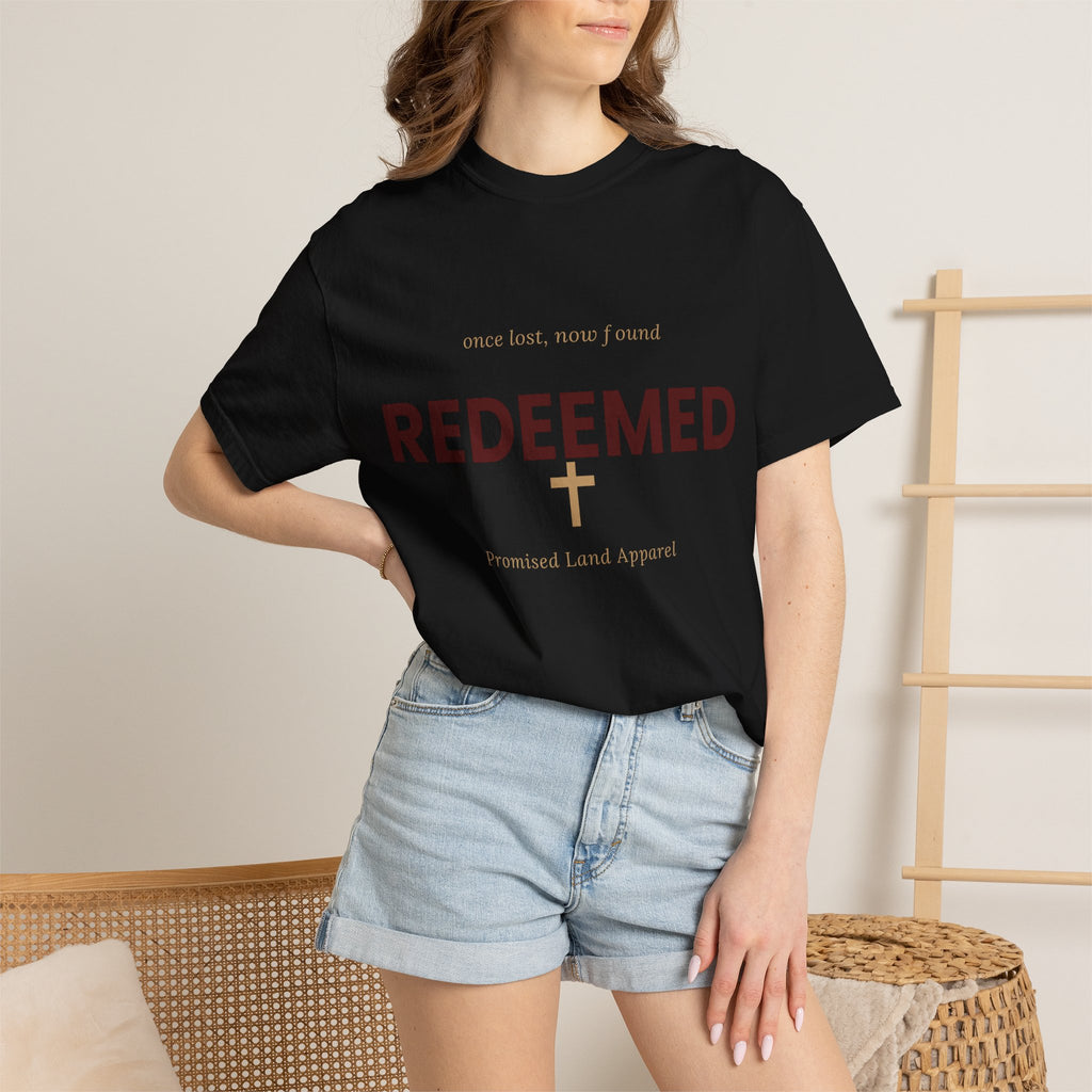 Redeemed Cross T-Shirt — Faith-Based Christian Shirt with “Redeemed” Back Print