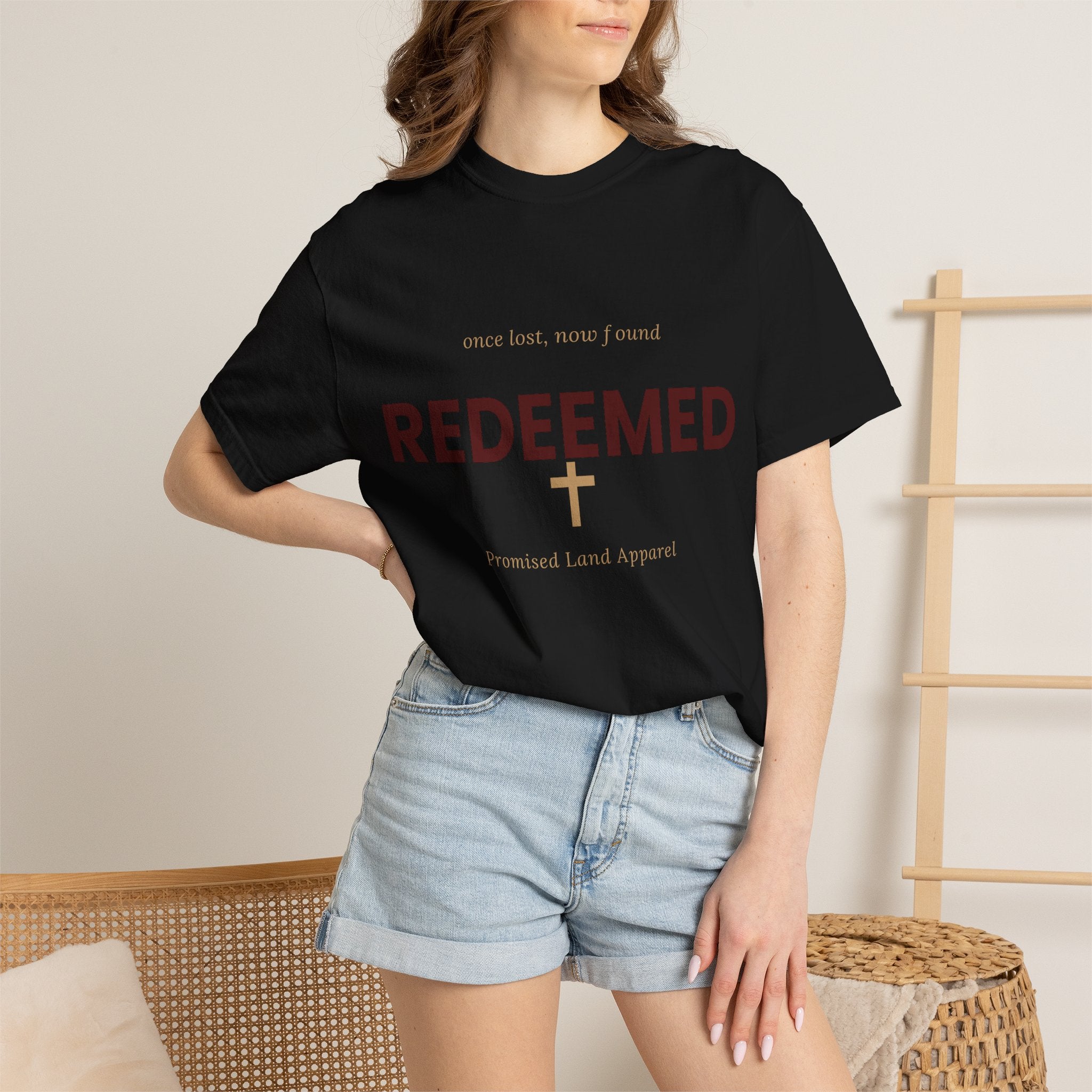Redeemed Cross T-Shirt — Faith-Based Christian Shirt with “Redeemed” Back Print