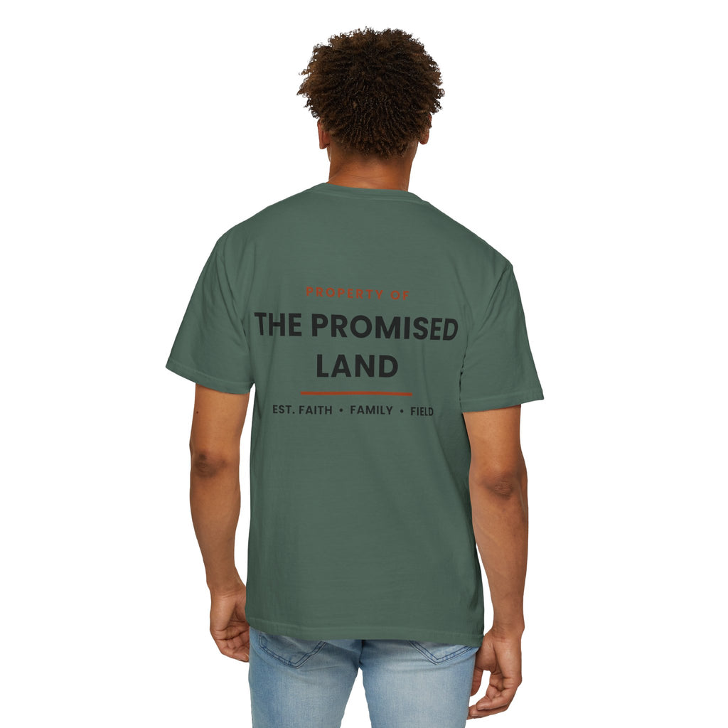 Promised Land T-Shirt — 'Property of The Promised Land' Minimal Christian Graphic Tee