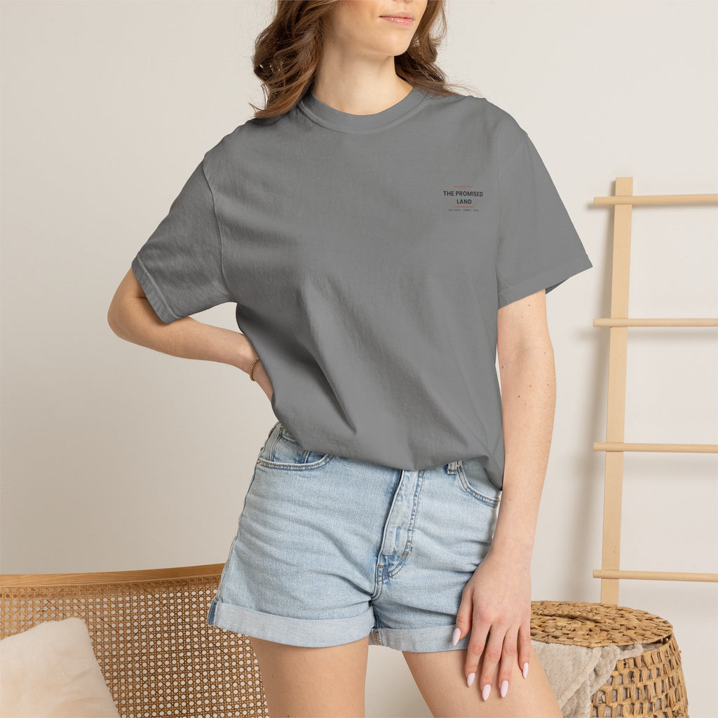 Promised Land T-Shirt — 'Property of The Promised Land' Minimal Christian Graphic Tee