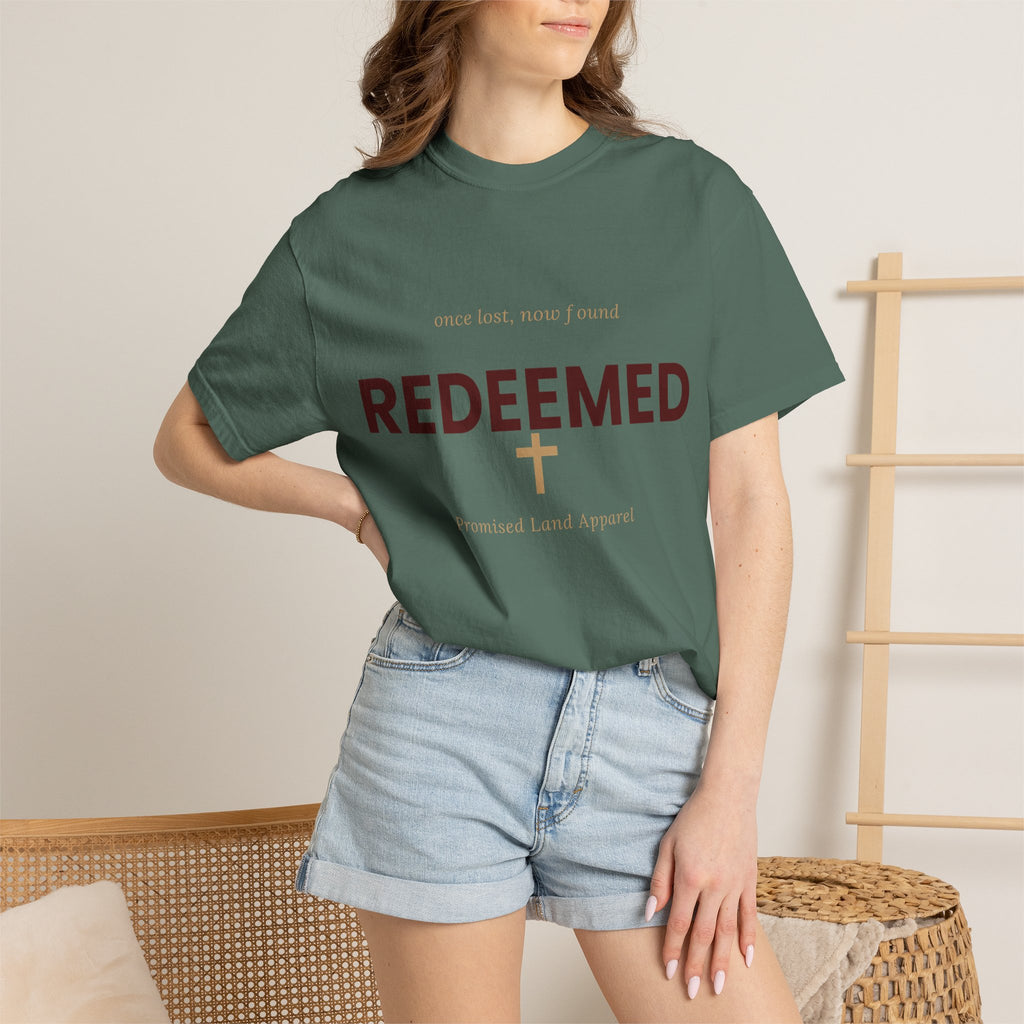 Redeemed Cross T-Shirt — Faith-Based Christian Shirt with “Redeemed” Back Print