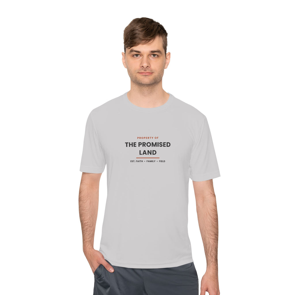 The Promised Land Tee - 'Property of The Promised Land' Moisture-Wicking Shirt "Work tee"