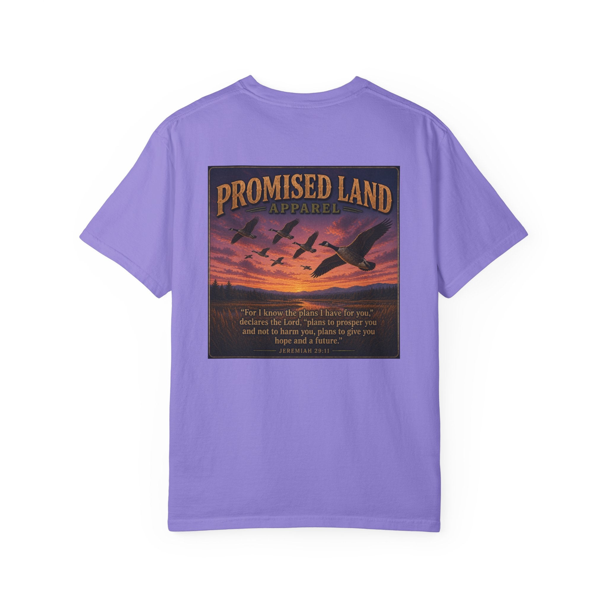 Promised Land Apparel T‑Shirt — Sunset Geese Graphic