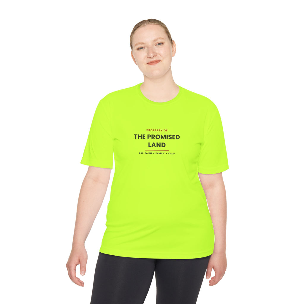 The Promised Land Tee - 'Property of The Promised Land' Moisture-Wicking Shirt "Work tee"