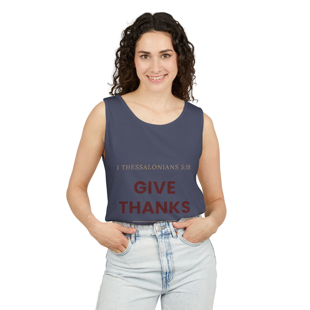 Give Thanks Tank Top — “Fishers of Men” Faith Graphic Tank