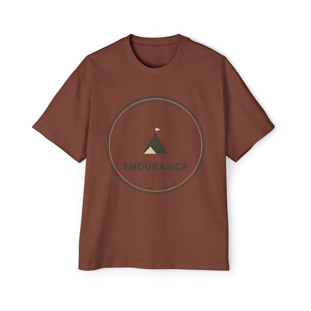 Endurance Mountain Graphic Tee — Men's Oversized Brown T‑Shirt