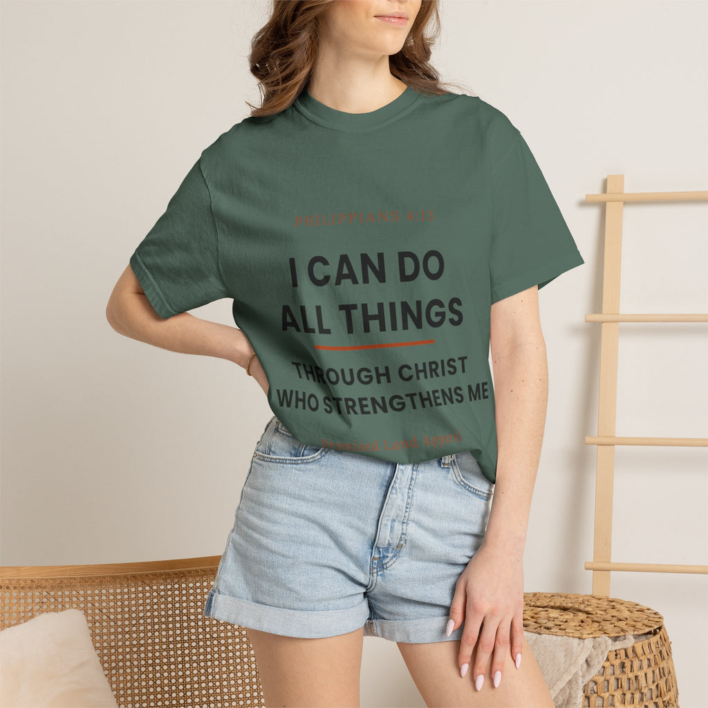 Christian T-Shirt — "I Can Do All Things Through Christ" Faith Tee (Philippians 4:13)