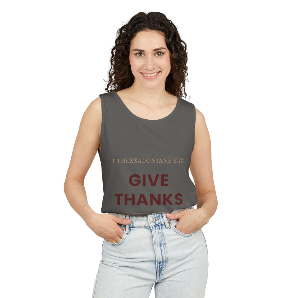 Give Thanks Tank Top — “Fishers of Men” Faith Graphic Tank