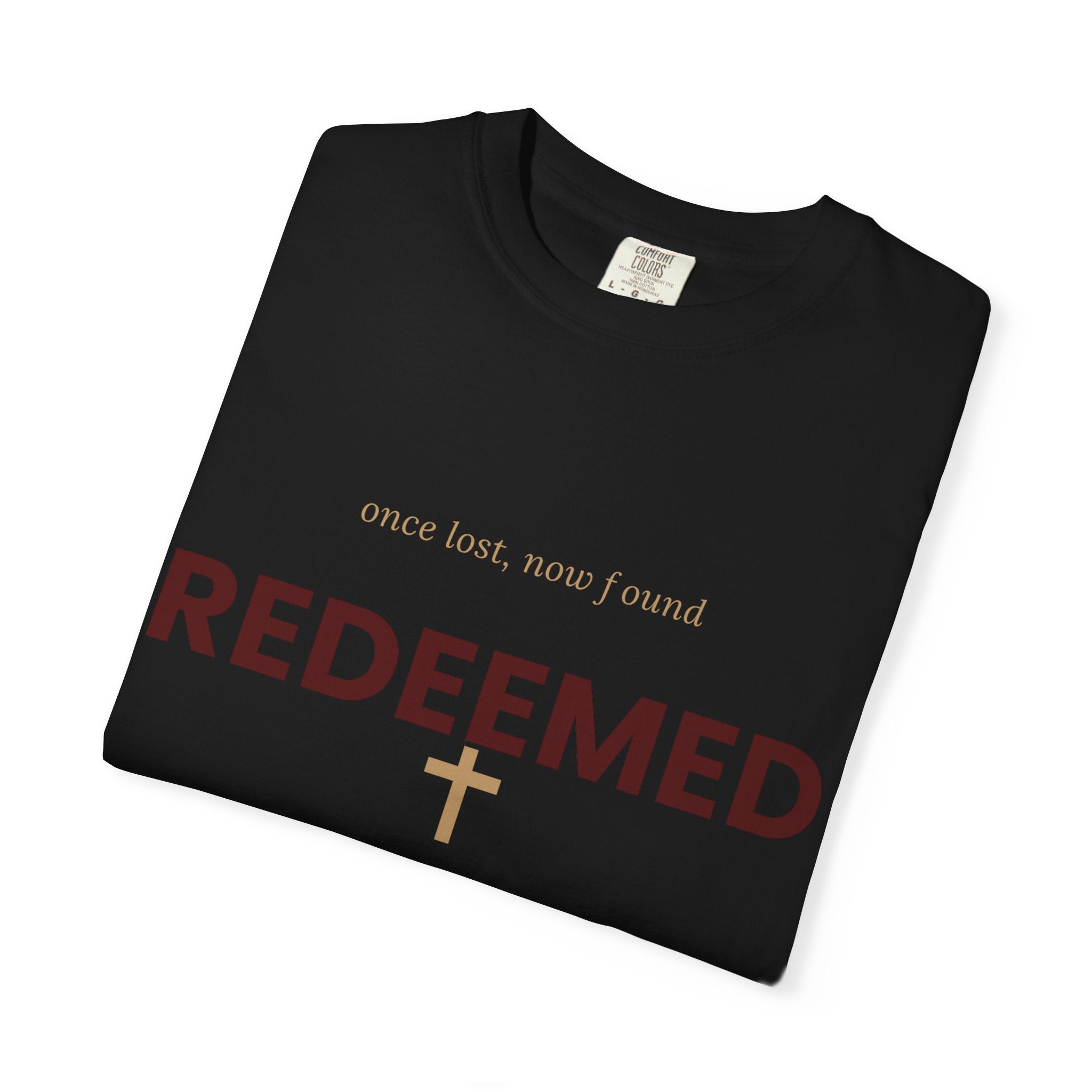 Redeemed Cross T-Shirt — Faith-Based Christian Shirt with “Redeemed” Back Print