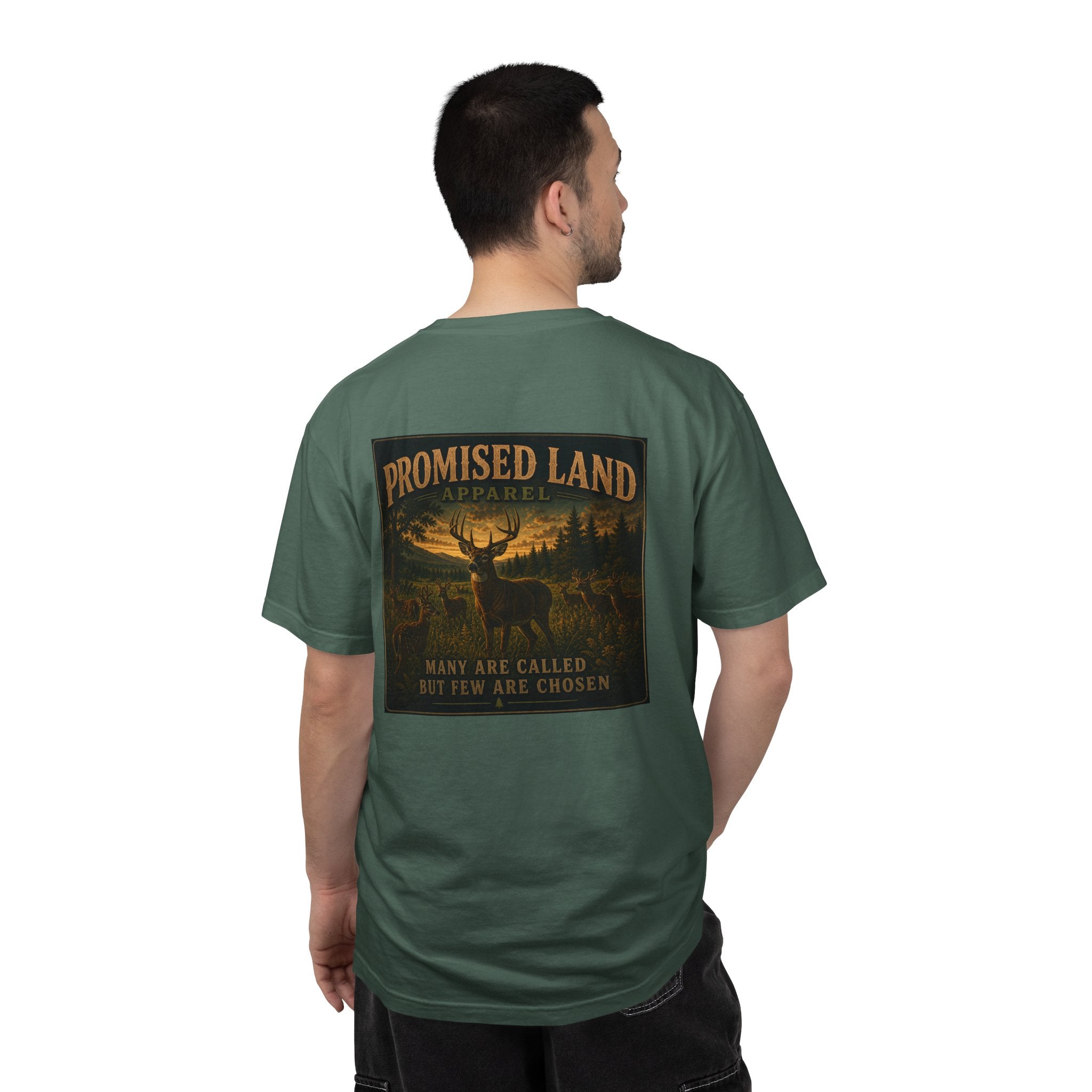 Promised Land T-Shirt — Rustic Wildlife Graphic Tee ("Many Are Called But Few Are Chosen")
