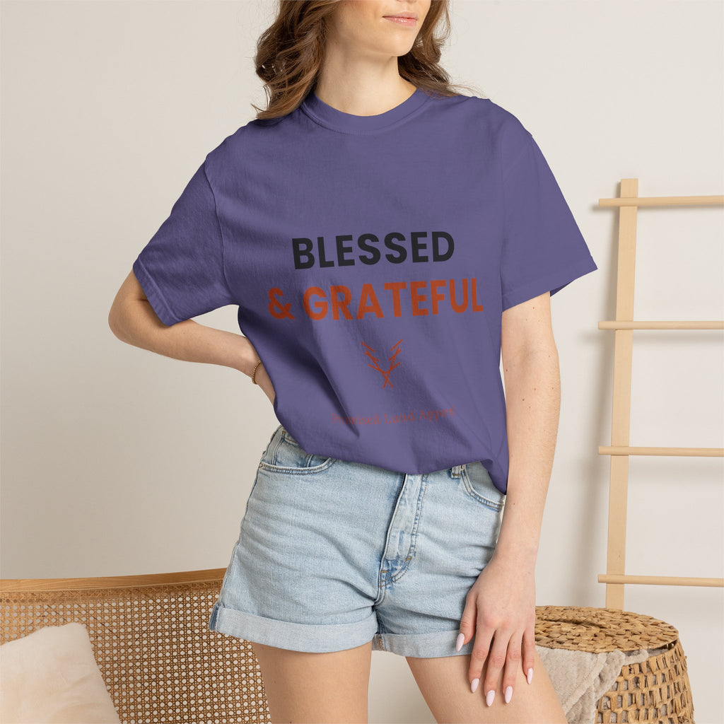 Blessed and Grateful Shirt | Christian Tee with Antler Accent