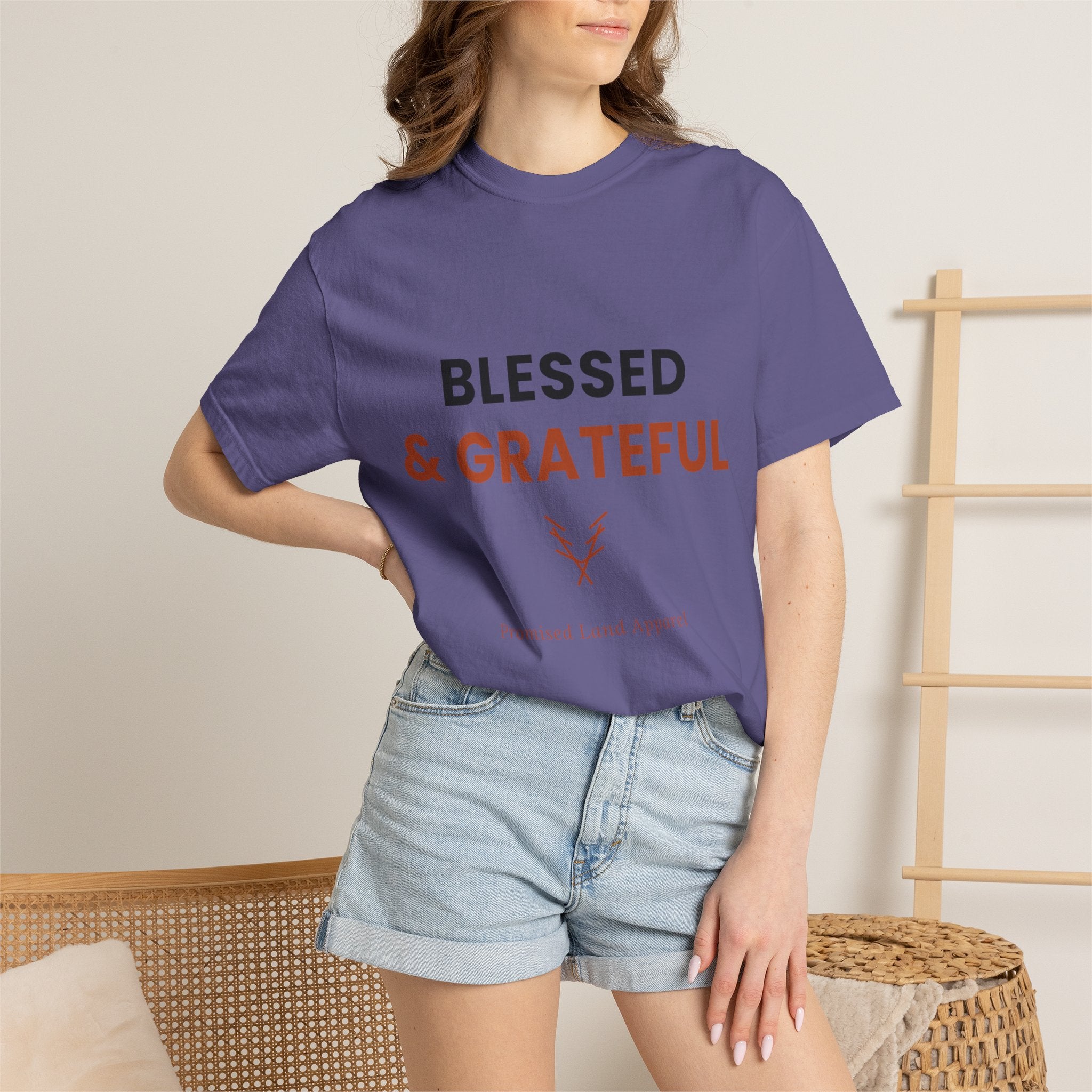 Blessed and Grateful Shirt | Christian Tee with Antler Accent