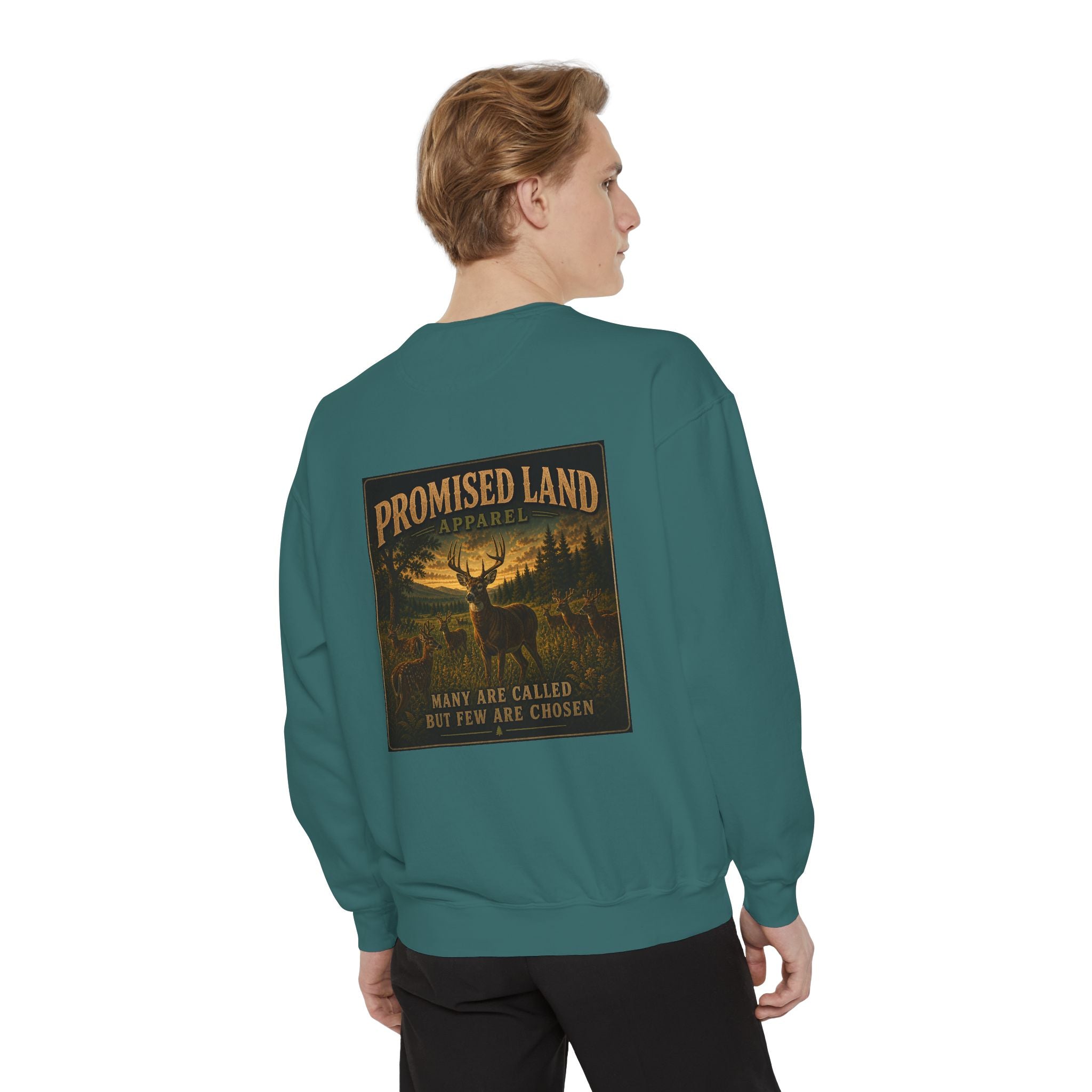 Promised Land Graphic Sweatshirt — Many are called but few are chosen crewneck