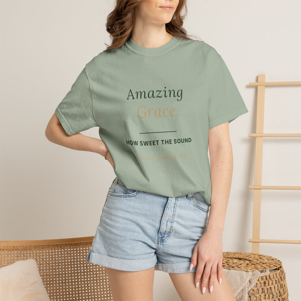 Amazing Grace T‑Shirt — "How Sweet the Sound" Inspirational Christian Tee Brand "Comfort colors"