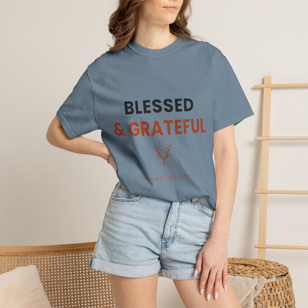 Blessed and Grateful Shirt | Christian Tee with Antler Accent