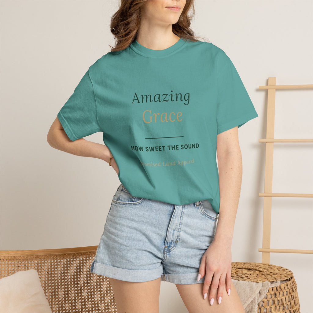 Amazing Grace T‑Shirt — "How Sweet the Sound" Inspirational Christian Tee Brand "Comfort colors"