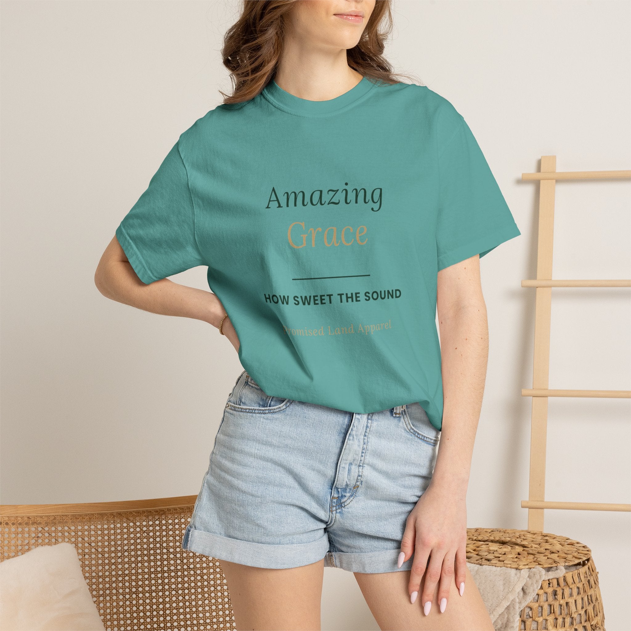 Amazing Grace T‑Shirt — "How Sweet the Sound" Inspirational Christian Tee Brand "Comfort colors"