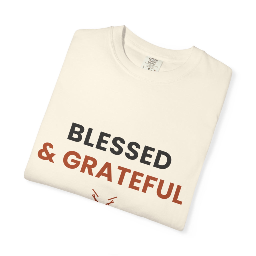 Blessed and Grateful Shirt | Christian Tee with Antler Accent