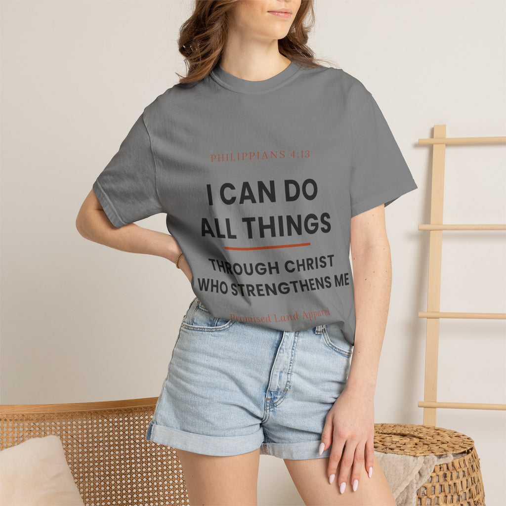 Christian T-Shirt — "I Can Do All Things Through Christ" Faith Tee (Philippians 4:13)