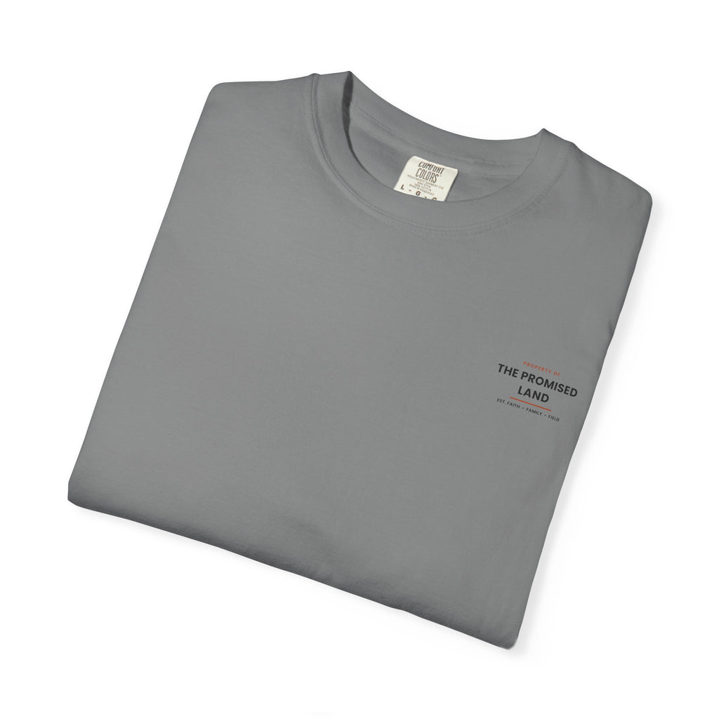 Promised Land T-Shirt — 'Property of The Promised Land' Minimal Christian Graphic Tee