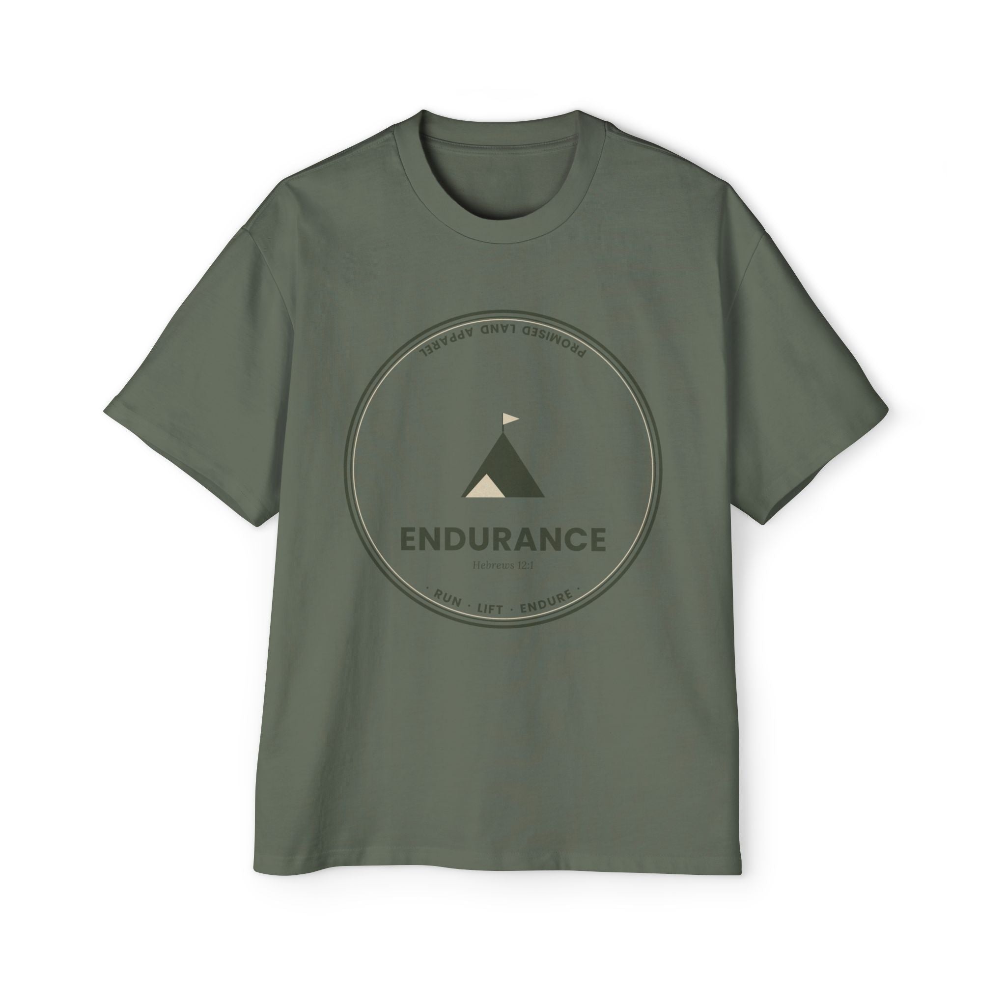 Endurance Mountain Graphic Tee — Men's Oversized Brown T‑Shirt