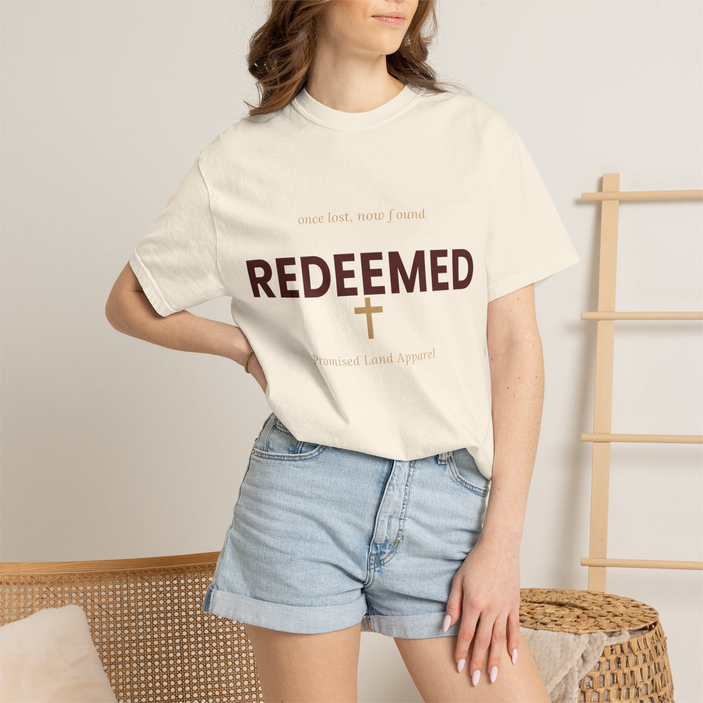 Redeemed Cross T-Shirt — Faith-Based Christian Shirt with “Redeemed” Back Print