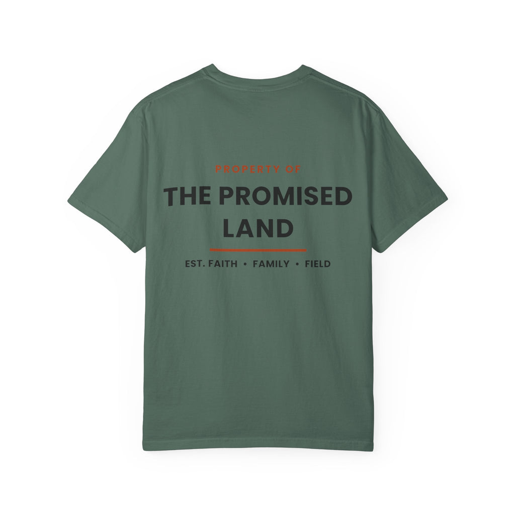 Promised Land T-Shirt — 'Property of The Promised Land' Minimal Christian Graphic Tee