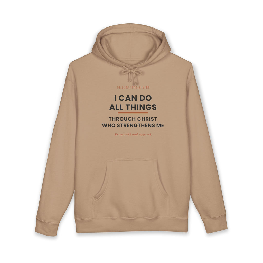 Christian Faith Hoodie — "I Can Do All Things Through Christ" Inspirational Pullover