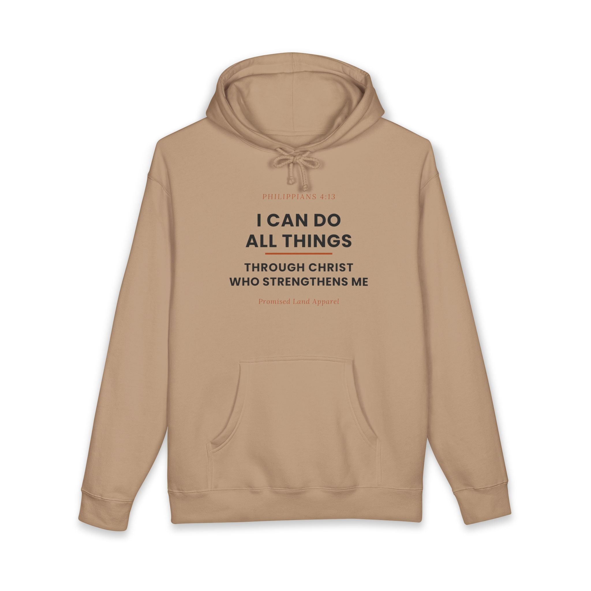 Christian Faith Hoodie — "I Can Do All Things Through Christ" Inspirational Pullover