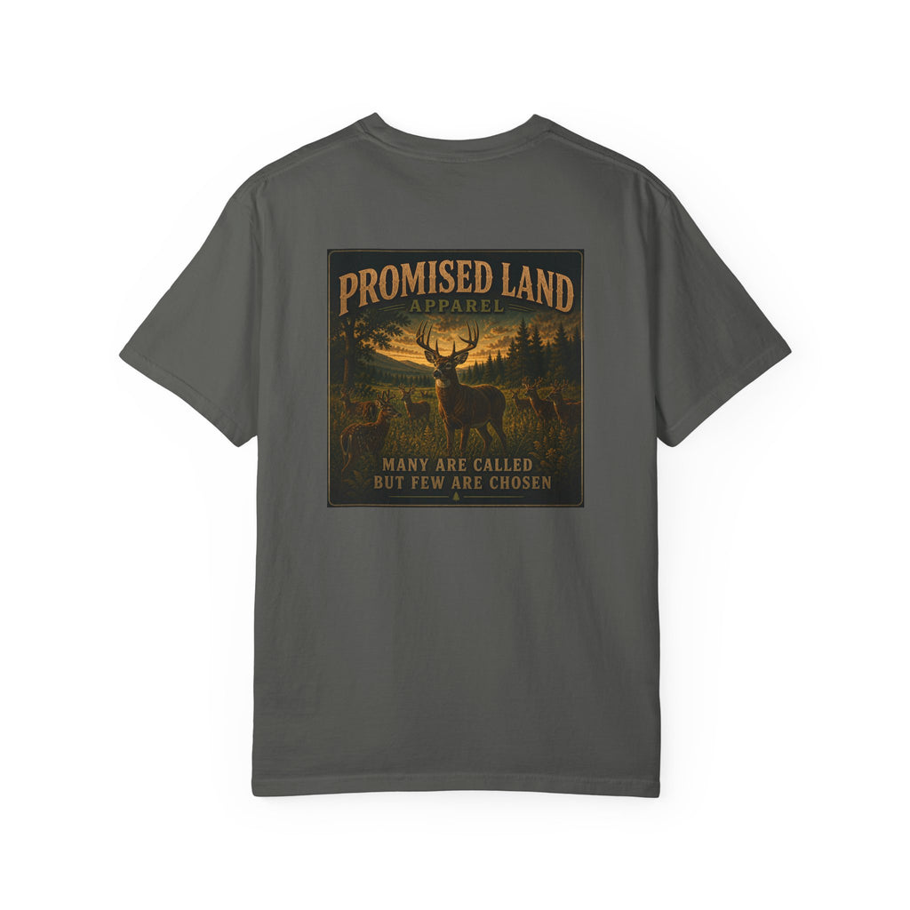 Promised Land T-Shirt — Rustic Wildlife Graphic Tee ("Many Are Called But Few Are Chosen")