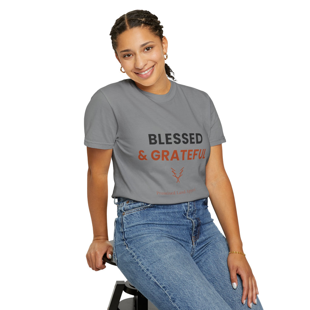 Blessed and Grateful Shirt | Christian Tee with Antler Accent