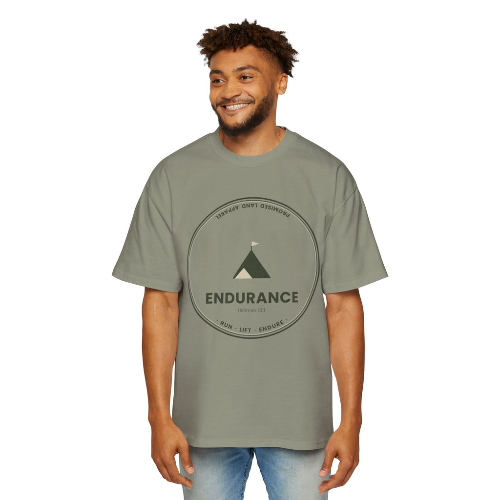 Endurance Mountain Graphic Tee — Men's Oversized Brown T‑Shirt