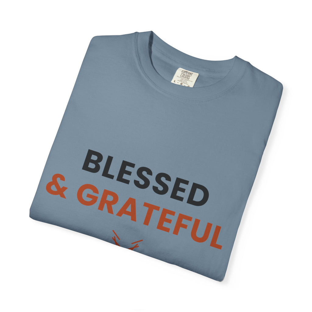 Blessed and Grateful Shirt | Christian Tee with Antler Accent