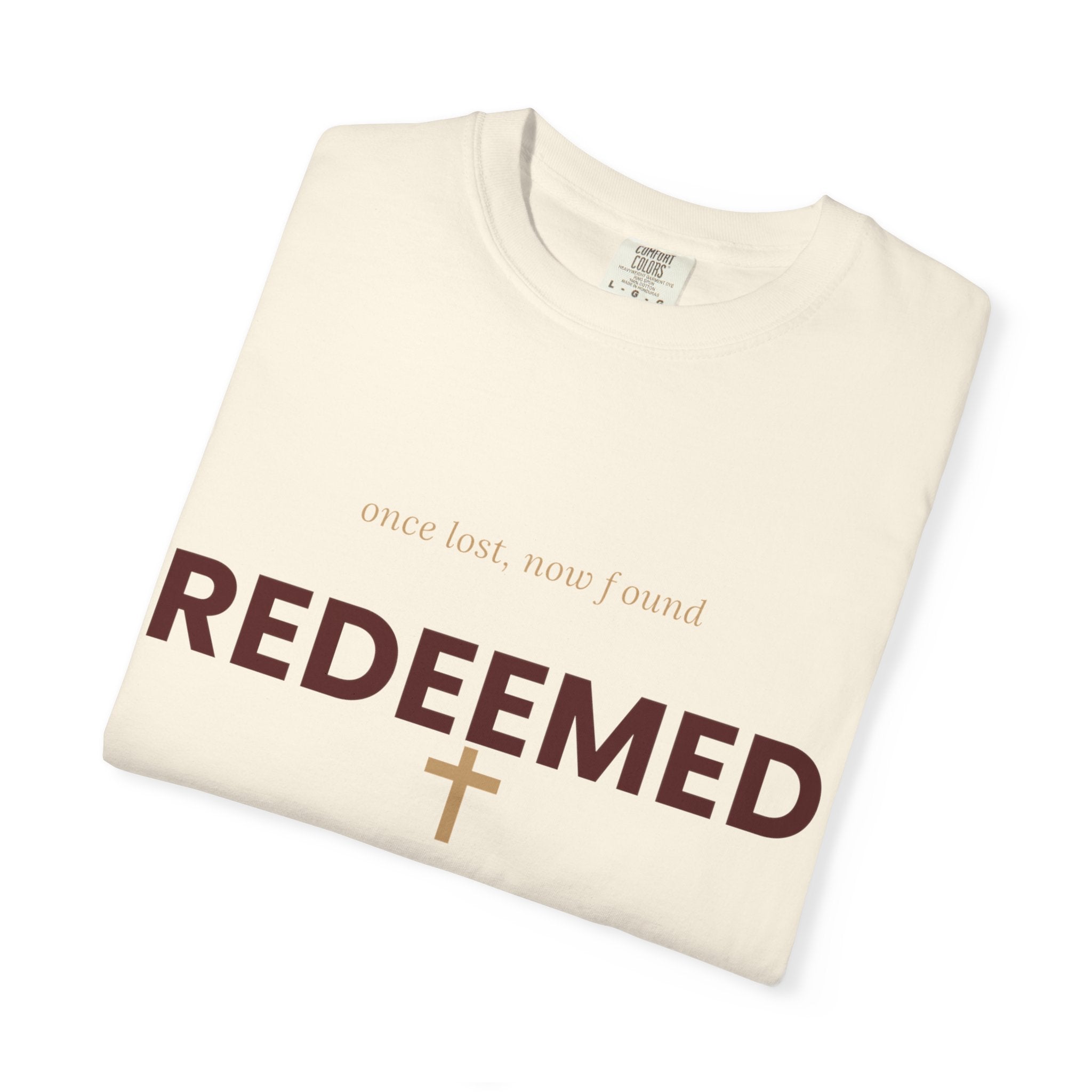 Redeemed Cross T-Shirt — Faith-Based Christian Shirt with “Redeemed” Back Print
