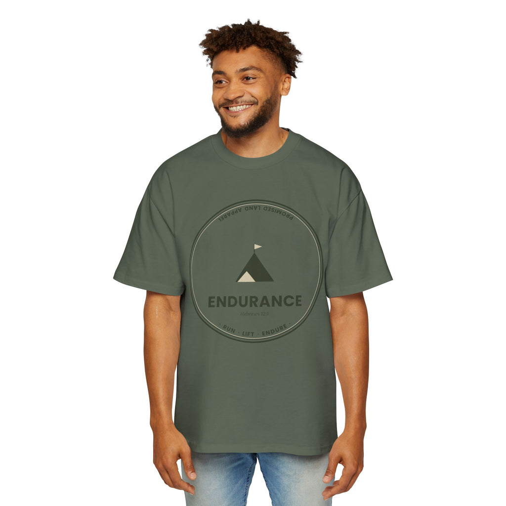 Endurance Mountain Graphic Tee — Men's Oversized Brown T‑Shirt