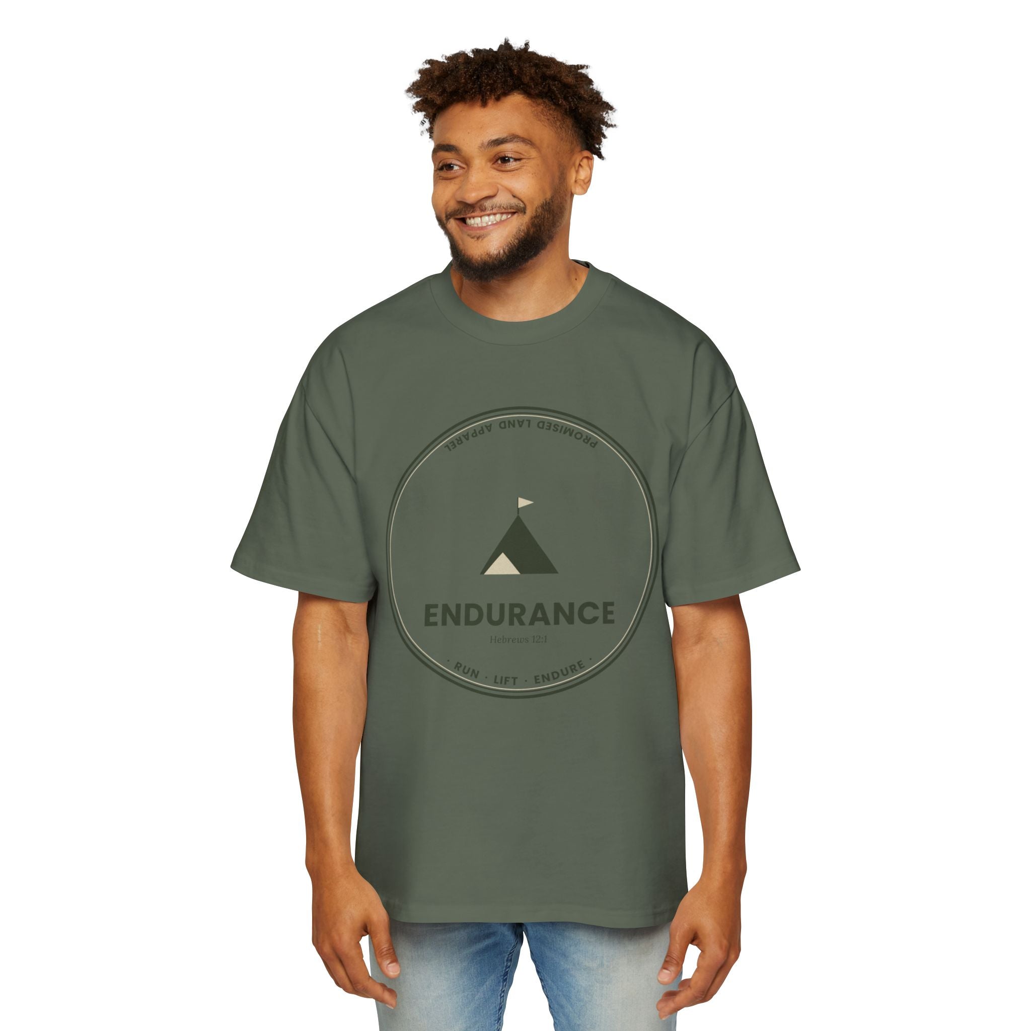 Endurance Mountain Graphic Tee — Men's Oversized Brown T‑Shirt