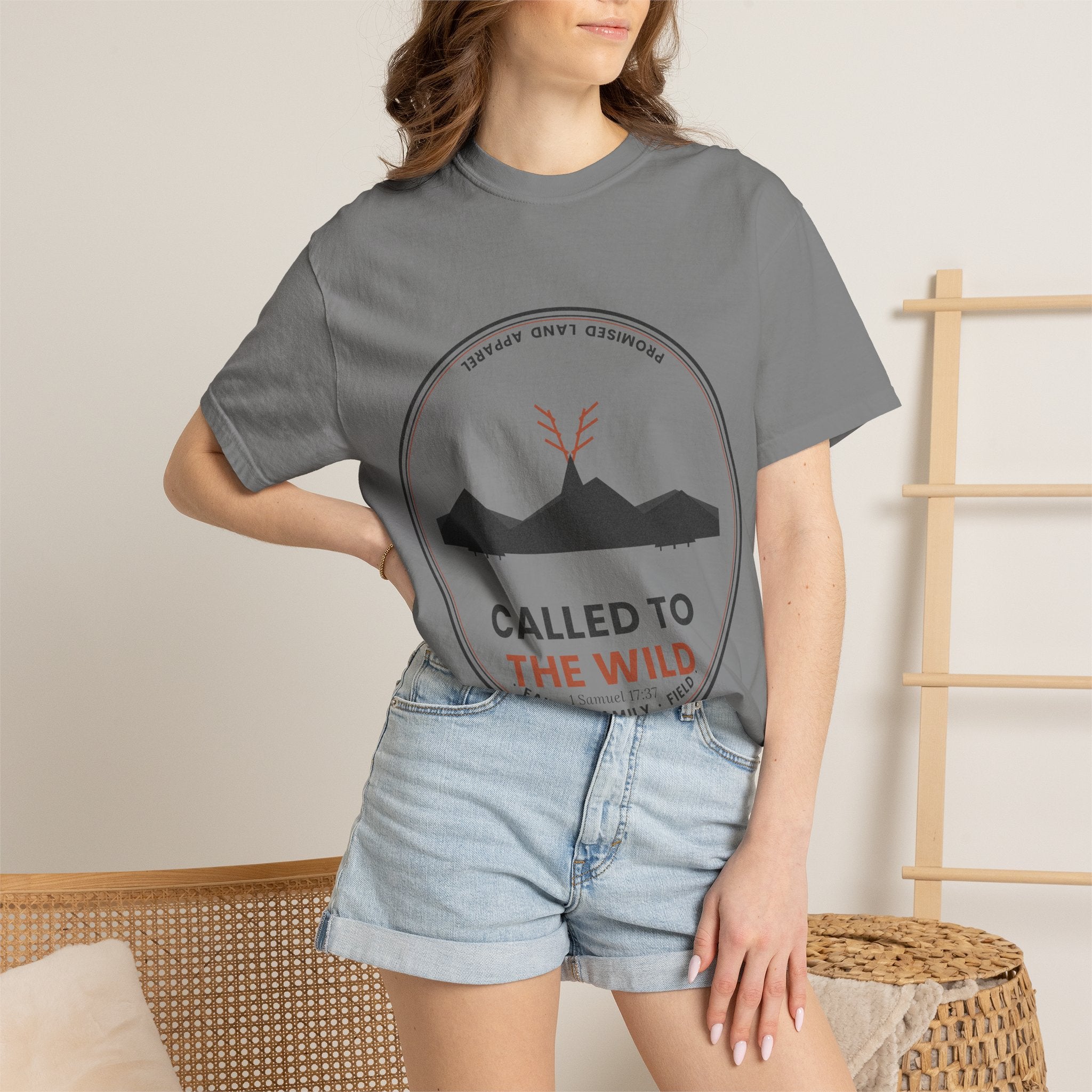 Called to the Wild T-Shirt — Outdoor Adventure Mountain Graphic brand "comfort colors"