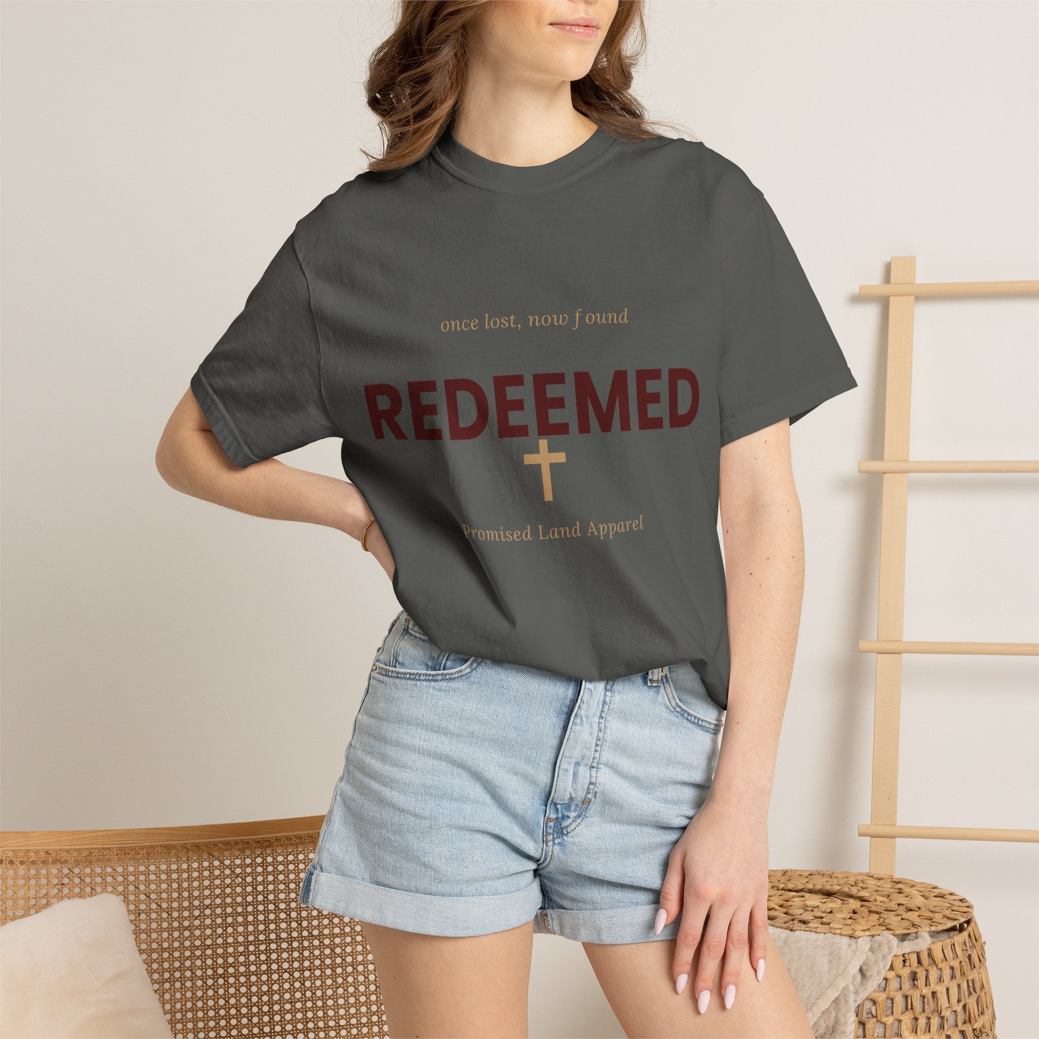 Redeemed Cross T-Shirt — Faith-Based Christian Shirt with “Redeemed” Back Print