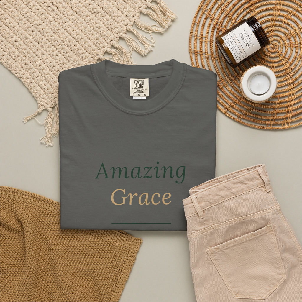 Amazing Grace T‑Shirt — "How Sweet the Sound" Inspirational Christian Tee Brand "Comfort colors"