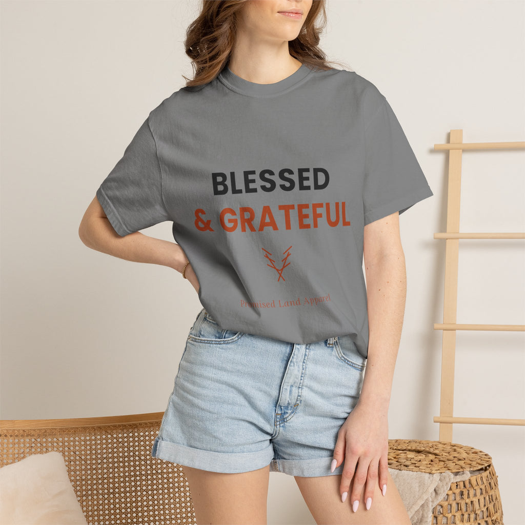 Blessed and Grateful Shirt | Christian Tee with Antler Accent