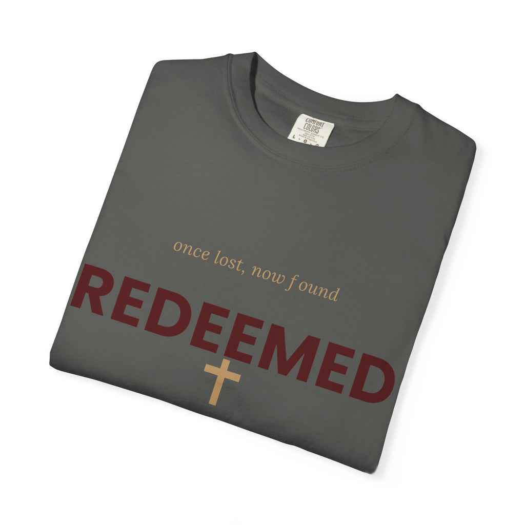 Redeemed Cross T-Shirt — Faith-Based Christian Shirt with “Redeemed” Back Print